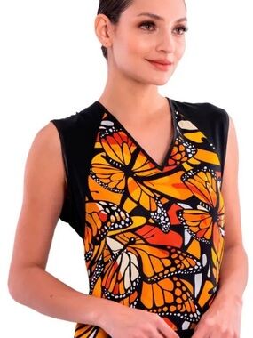 Pineda Covalin Monarch Butterfly Silk Blouse